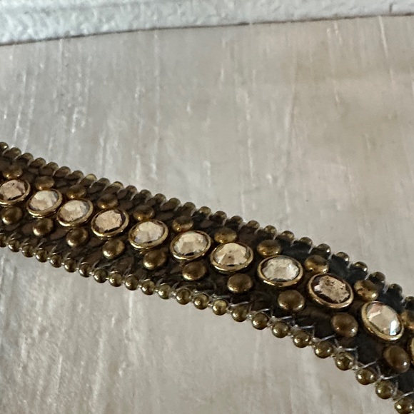 B.B. SIMON RHINESTONE LEATHER BELT EUC LARGE main image 10